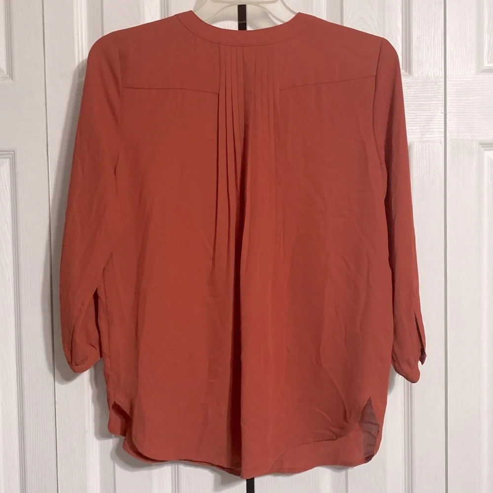 JM Collection lightweight Rust Blouse shirt top size MP - Picture 7 of 11